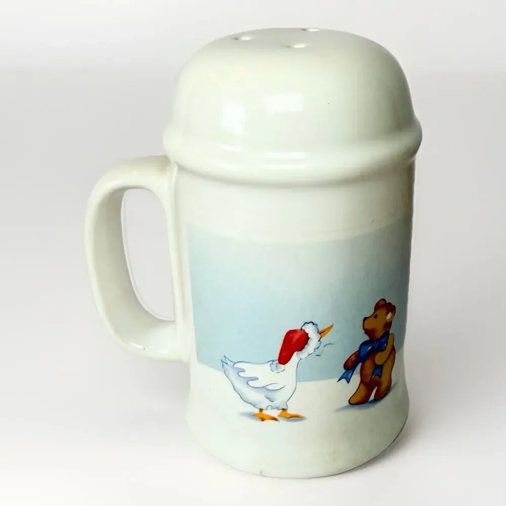 Vintage House Of‎ Lloyd 1989 Country Goose/Duck Bear Salt Shaker & Spoon Rest